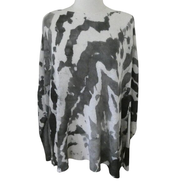 ALEMBIKA Watercolor Boxy sweater sz L 14 16 Abstract print camo tie dye - Picture 2 of 6